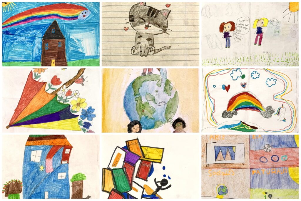 Todos los dibujos presentados a concurso para ilustrar la agenda del curso 2022-23. ¡Busca el tuyo!