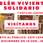 Belén Viviente abierto al público en el CEIP Lepanto el 20 de diciembre de 16:30h. a 18:00h.