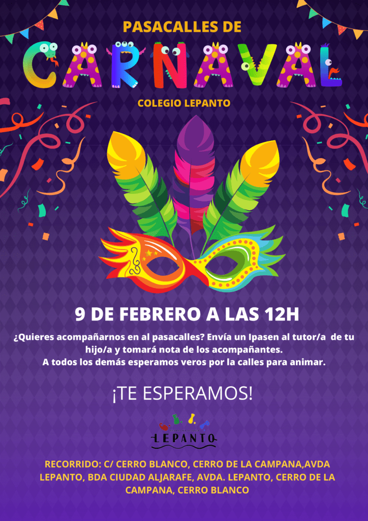 Pasacalles de Carnaval, 9 de febrero 12:00h.