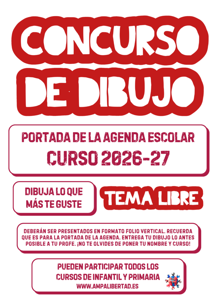 Concurso de dibujo: portada de la agenda del curso 2026-27